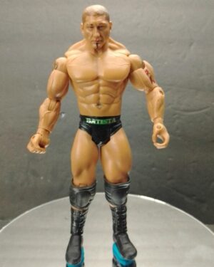 2007 Batista WWE Wwf Jakks Pacific Action Figure 7” Green Grey Lettering Trunks