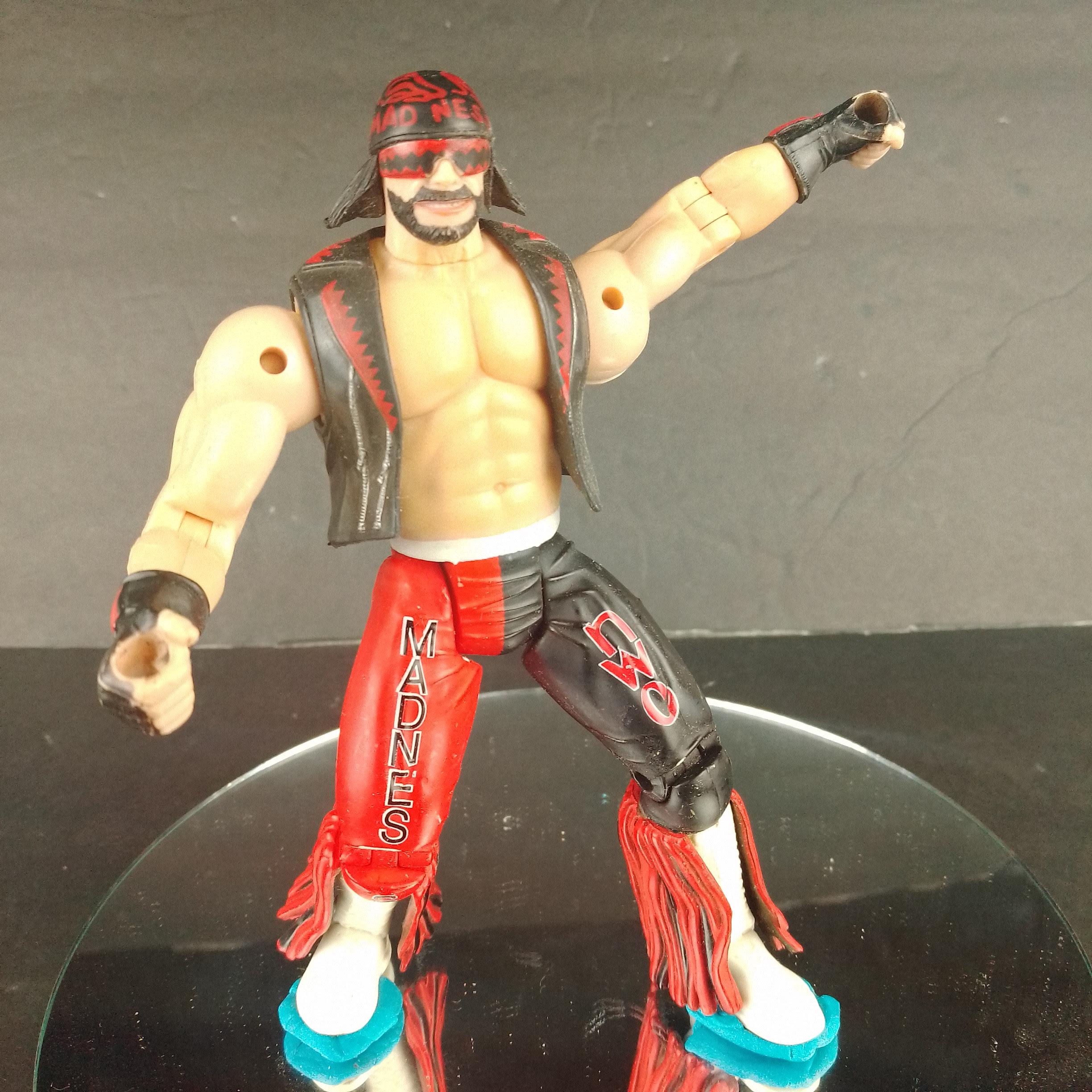 1999 WCW NWO Toybiz Macho Man Randy Savage Smash N Slam Figure Wolfpack Madness for sale front