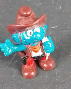 1981 Smurf Cowboy Western Schleich Vintage Figurine Peyo Figure